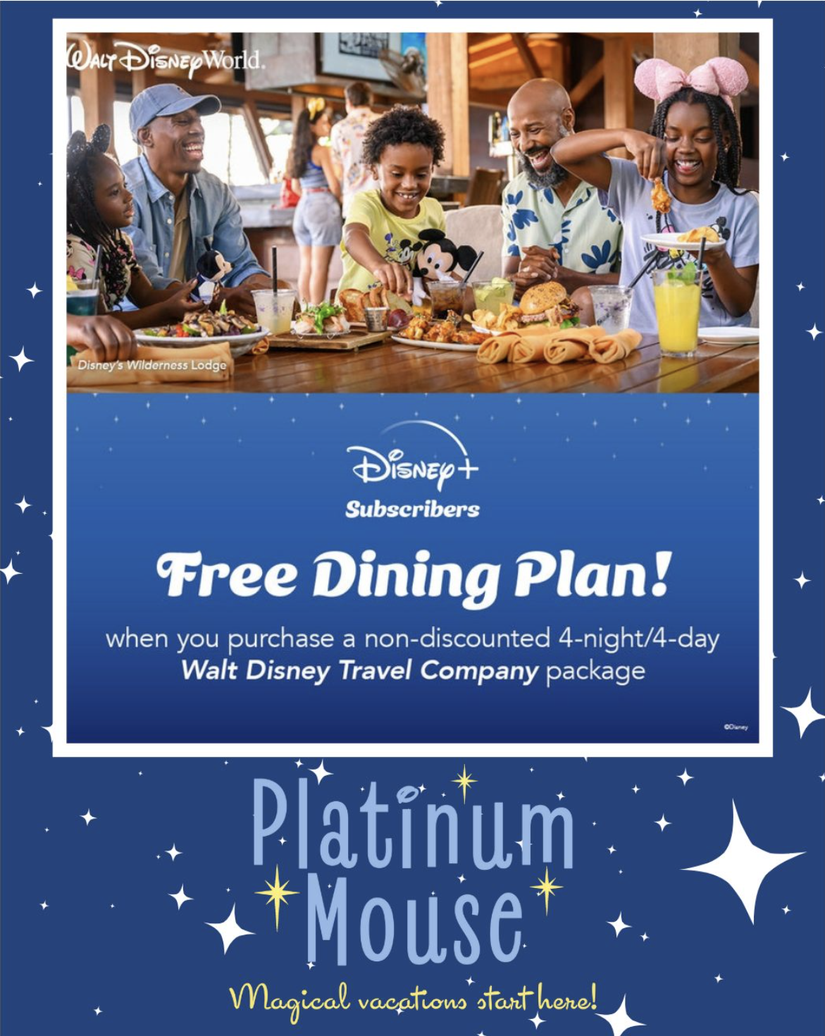 Free Disney Dining for Disney+ subscribers